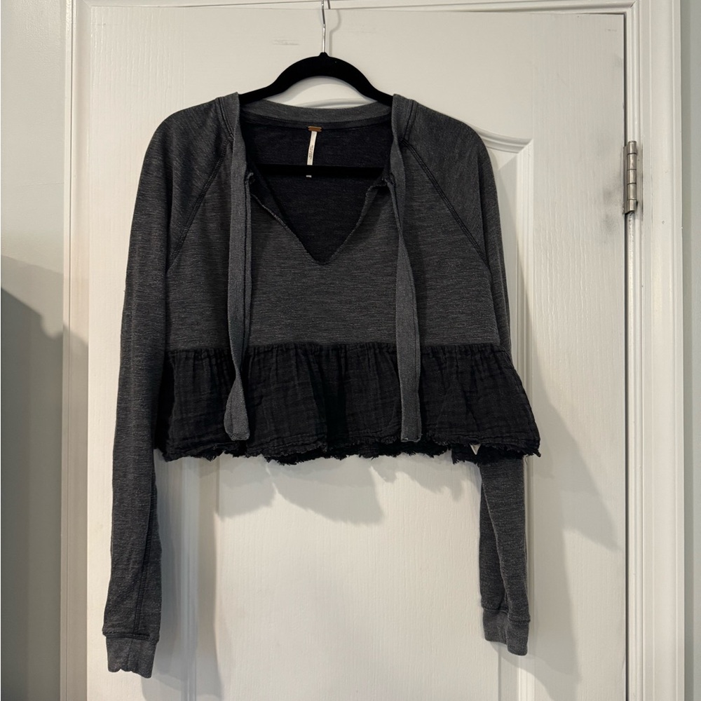 FP Movement by Free People Charcoal Cropped Hoodie